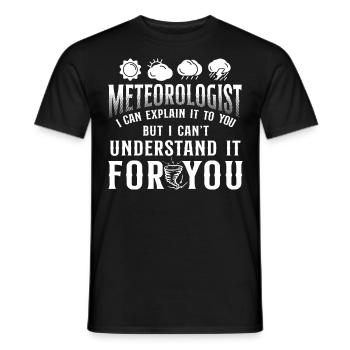 Météorologue Prévisions météorologiques - T-shirt homme - noir - Devant - AI Model Male 178 light (178cm)