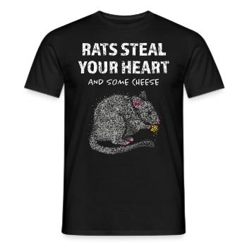 Rat Rats Rat Owner Rat Lover - Men's T-Shirt - black - Front - AI Model Male 178 light (178cm)