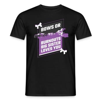 Burnouts Or Bows Gender Reveal Party - Men's T-Shirt - black - Front - AI Model Male 178 light (178cm)