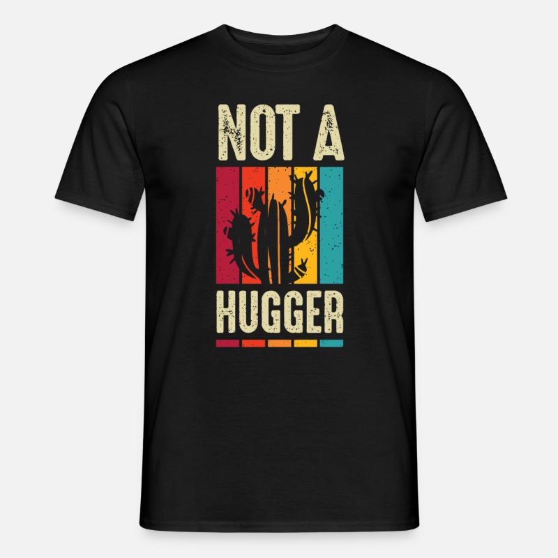 I'm Not A Hugger Cactus - Männer T-Shirt - Schwarz