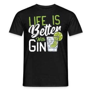 Life Is Better With Gin - Men's T-Shirt - black - Front - AI Model Male 178 light (178cm)