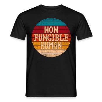 Vintage NFT Art Cypto Hommes Citation Non Fongible Humain - T-shirt homme - noir - Devant - AI Model Male 178 light (178cm)