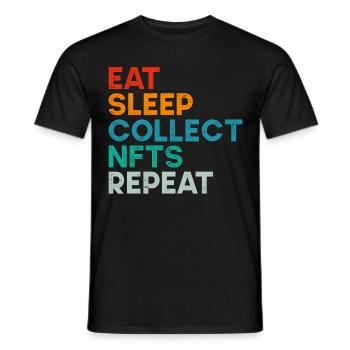 Vintage Crypto Art May Start Talking About NFT - Men's T-Shirt - black - Front - AI Model Male 178 light (178cm)