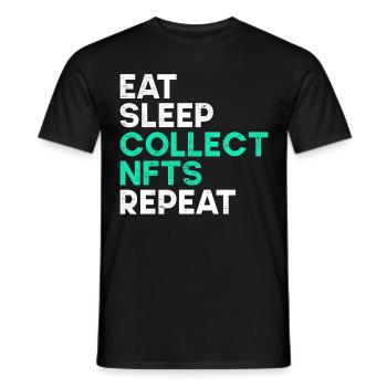 Vintage Crypto Art May Start Talking About NFT - Men's T-Shirt - black - Front - AI Model Male 178 light (178cm)