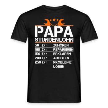 Vater Stundenlohn Witzig Geschenk Lustig Papa - Männer T-Shirt - Schwarz - Vorne - AI Model Male 178 light (178cm)