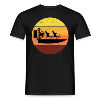 Airboat Fanboat Airboating Planeboat Bateau de marais - T-shirt homme - noir - Devant - AI Model Male 178 light (178cm)