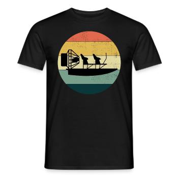 Vintage Rétro Airboat Fanboat Airboating Planeboat - T-shirt homme - noir - Devant - AI Model Male 178 light (178cm)