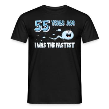 55 Years Ago I Was The Fastest 55. Geburtstag - Männer T-Shirt - Schwarz - Vorne - AI Model Male 178 light (178cm)