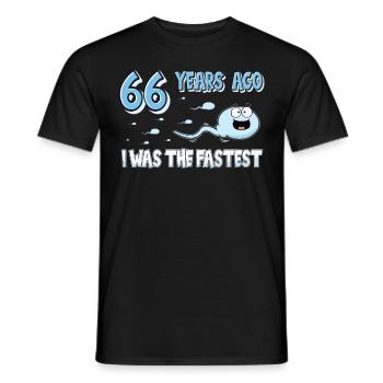 66 Years Ago I Was The Fastest 66. Geburtstag - Männer T-Shirt - Schwarz - Vorne - AI Model Male 178 light (178cm)