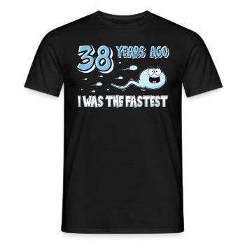 Il y a 38 ans, j’étais le 38e anniversaire le plus rapide - T-shirt homme - noir - Devant - AI Model Male 178 light (178cm)