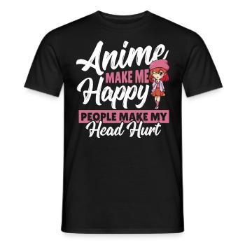 Anime Manga Comic Japonais Chibi Hentai Japon Kanj - T-shirt homme - noir - Devant - AI Model Male 178 light (178cm)