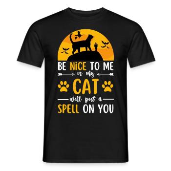 Cat Halloween Costume - Men's T-Shirt - black - Front - AI Model Male 178 light (178cm)