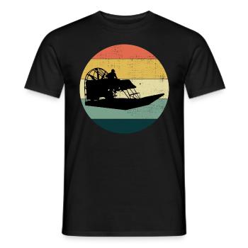 Vintage Rétro Airboat Fanboat Airboating Planeboat - T-shirt homme - noir - Devant - AI Model Male 178 light (178cm)