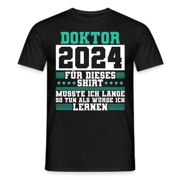 Doktor 2024 Doktorand Promotion Dissertation - Männer T-Shirt - Schwarz - Vorne - AI Model Male 178 light (178cm)