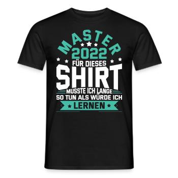 Master 2022 Abschluss Geschenk Studium Absolvent - Männer T-Shirt - Schwarz - Vorne - AI Model Male 178 light (178cm)