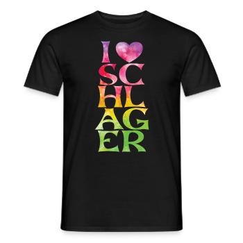 Schlager Schlagermusik Schlagerfan Party Outfit - Männer T-Shirt - Schwarz - Vorne - AI Model Male 178 light (178cm)