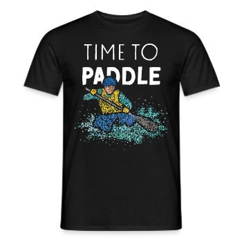 Il est temps de pagayer canoë Rafting en eau vive - T-shirt homme - noir - Devant - AI Model Male 178 light (178cm)