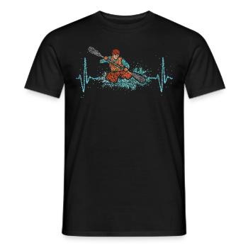 Kayak Kajak Kanufahren Wildwasser Herzschlag - Männer T-Shirt - Schwarz - Vorne - AI Model Male 178 light (178cm)