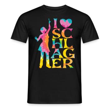 Schlager Schlagermusik Schlagerfan Party Outfit - Männer T-Shirt - Schwarz - Vorne - AI Model Male 178 light (178cm)