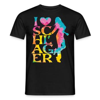 Schlager Schlagermusik Schlagerfan Party Outfit - Männer T-Shirt - Schwarz - Vorne - AI Model Male 178 light (178cm)
