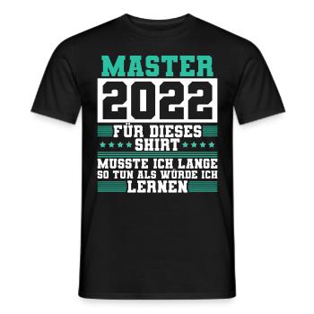 Master 2022 Abschluss Geschenk Studium Absolvent - Männer T-Shirt - Schwarz - Vorne - AI Model Male 178 light (178cm)