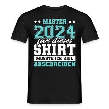 Master 2024 Abschluss Geschenk Studium Absolvent - Männer T-Shirt - Schwarz - Vorne - AI Model Male 178 light (178cm)