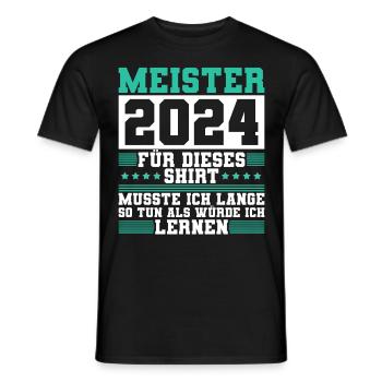 Meister 2024 Mechaniker Meistertitel Geschenk - Männer T-Shirt - Schwarz - Vorne - AI Model Male 178 light (178cm)
