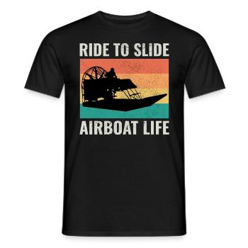 Airboat Fanboot Airboating Vintage Retro - Männer T-Shirt - Schwarz - Vorne - AI Model Male 178 light (178cm)