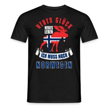 Neues Glück Neues Leben Ich Muss Nach Norwegen - Männer T-Shirt - Schwarz - Vorne - AI Model Male 178 light (178cm)