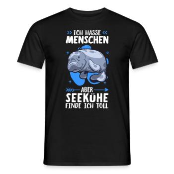Seekühe finde ich toll Seekuh Meeressäuger - Männer T-Shirt - Schwarz - Vorne - AI Model Male 178 light (178cm)