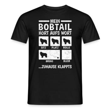 Bobtail Hundetricks altenglischer Schäferhund - Männer T-Shirt - Schwarz - Vorne - AI Model Male 178 light (178cm)