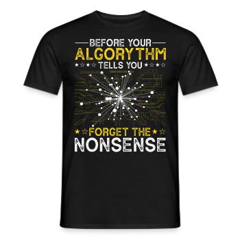 Artificial Intelligence Algorithm Programmer - Men's T-Shirt - black - Front - AI Model Male 178 light (178cm)
