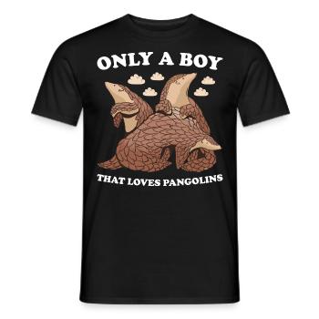 Seulement un garçon qui aime pangolin Pangolin - T-shirt homme - noir - Devant - AI Model Male 178 light (178cm)