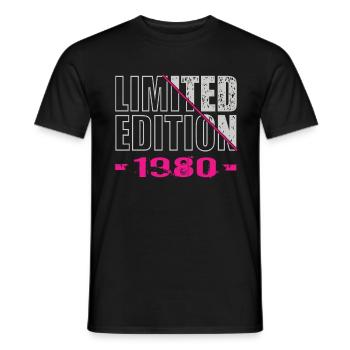 Édition limitée 1980 - T-shirt homme - noir - Devant - AI Model Male 178 light (178cm)
