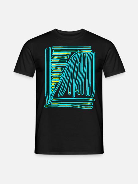 kaligraphie drawing turkis yellow - Men's T-Shirt - black