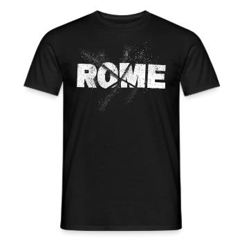 Rom Rome Italien Stadt Schrift Grunge Skyline - Männer T-Shirt - Schwarz - Vorne - AI Model Male 178 light (178cm)