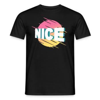 Nice France City Font Vintage Rétro - T-shirt homme - noir - Devant - AI Model Male 178 light (178cm)