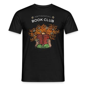 Buchclub Lesen Bücherwurm Leseratte Bücher - Männer T-Shirt - Schwarz - Vorne - AI Model Male 178 light (178cm)