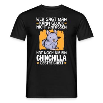 Chinchilla streicheln Wollmaus Nagetier - Männer T-Shirt - Schwarz - Vorne - AI Model Male 178 light (178cm)