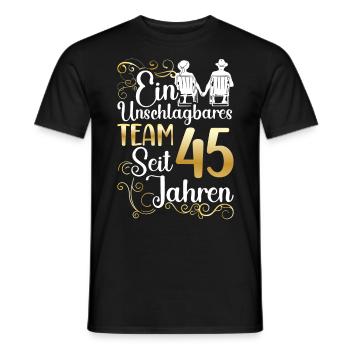 Messinhochzeit 45 Jahre Verheiratet Hochzeitstag - Männer T-Shirt - Schwarz - Vorne - AI Model Male 178 light (178cm)