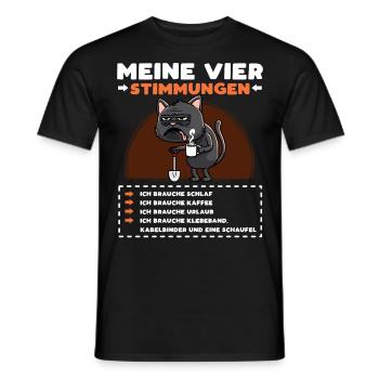 Katze Lustige Sprüche Kaffee - Männer T-Shirt - Schwarz - Vorne - AI Model Male 178 light (178cm)