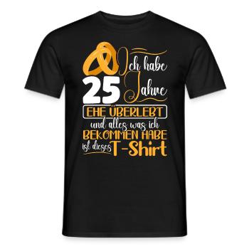 Silberhochzeit 25 Jahre Verheiratet Hochzeitstag - Männer T-Shirt - Schwarz - Vorne - AI Model Male 178 light (178cm)