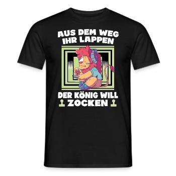 Aus Dem Weg Ihr Lappen der König Will Zocken Gamer - Männer T-Shirt - Schwarz - Vorne - AI Model Male 178 light (178cm)