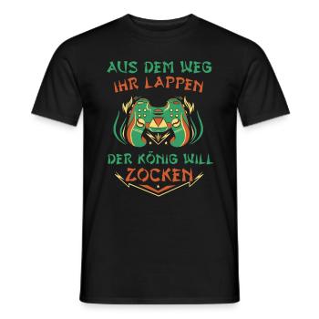 Aus Dem Weg Ihr Lappen der König Will Zocken Gamer - Männer T-Shirt - Schwarz - Vorne - AI Model Male 178 light (178cm)