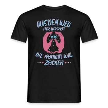 Aus Dem Weg Ihr Lappen der König Will Zocken Gamer - Männer T-Shirt - Schwarz - Vorne - AI Model Male 178 light (178cm)