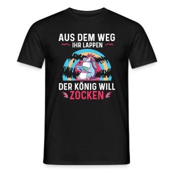 Aus Dem Weg Ihr Lappen der König Will Zocken Gamer - Männer T-Shirt - Schwarz - Vorne - AI Model Male 178 light (178cm)