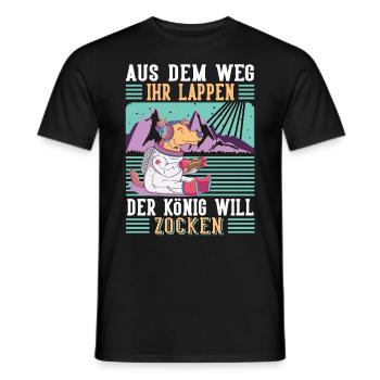 Aus Dem Weg Ihr Lappen der König Will Zocken Gamer - Männer T-Shirt - Schwarz - Vorne - AI Model Male 178 light (178cm)