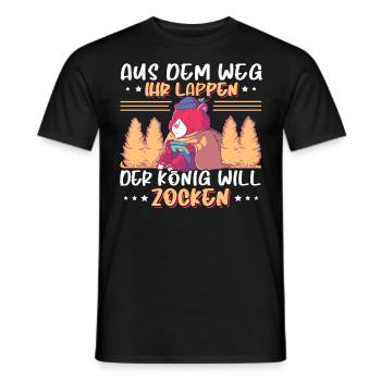 Aus Dem Weg Ihr Lappen der König Will Zocken Gamer - Männer T-Shirt - Schwarz - Vorne - AI Model Male 178 light (178cm)