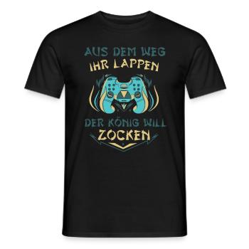 Aus Dem Weg Ihr Lappen der König Will Zocken Gamer - Männer T-Shirt - Schwarz - Vorne - AI Model Male 178 light (178cm)