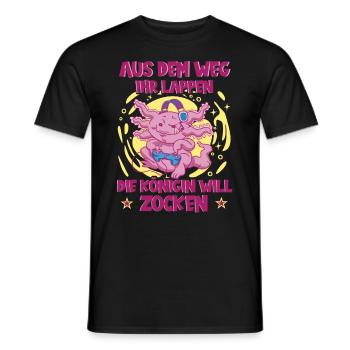 Aus Dem Weg Ihr Lappen der König Will Zocken Gamer - Männer T-Shirt - Schwarz - Vorne - AI Model Male 178 light (178cm)